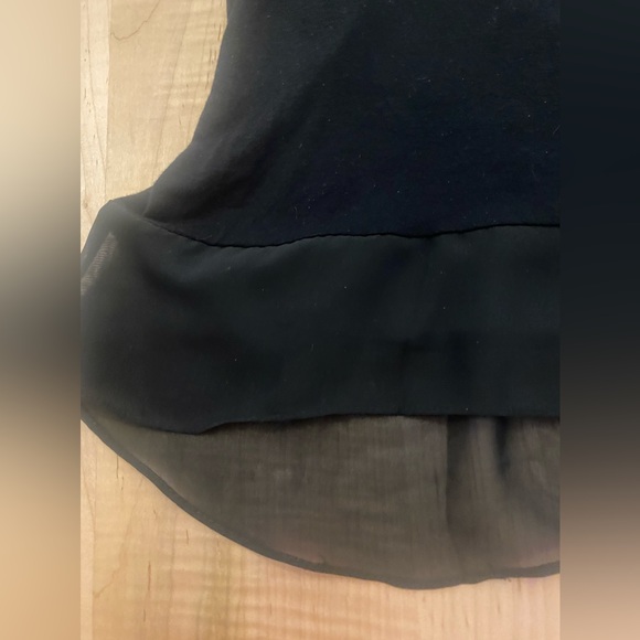 GB long black tank top with chiffon contrast sz small - Picture 3 of 10